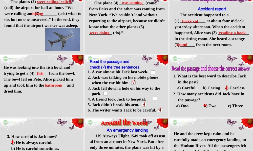 八年级英语上册 Module 8 Accidents Unit 3 Language in use课件 .ppt