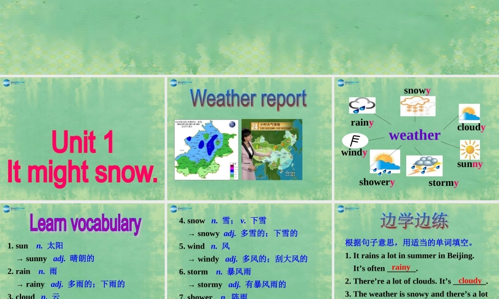 八年级英语上册 Module 10 Unit 1 It might snow课件1 .ppt