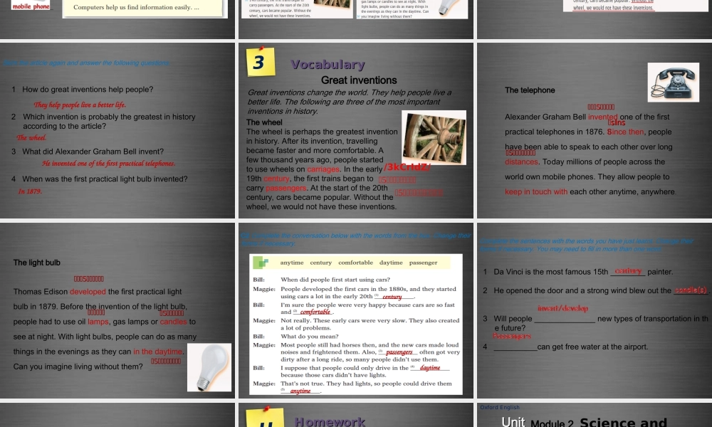 八年级英语上册 Unit 4 Inventions Inventions Reading 1课件 .ppt