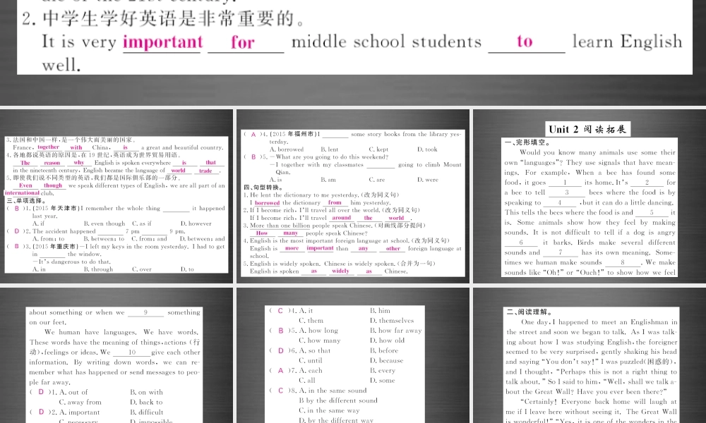 【课堂内外】九年级英语下册 Module 7 Unit 2 We all own English（第2课时）课件 .ppt