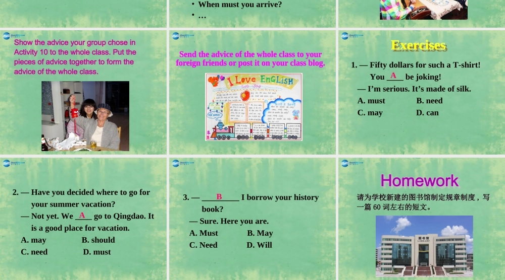 八年级英语上册 Module 11 Unit 3 Language in use课件2 .ppt