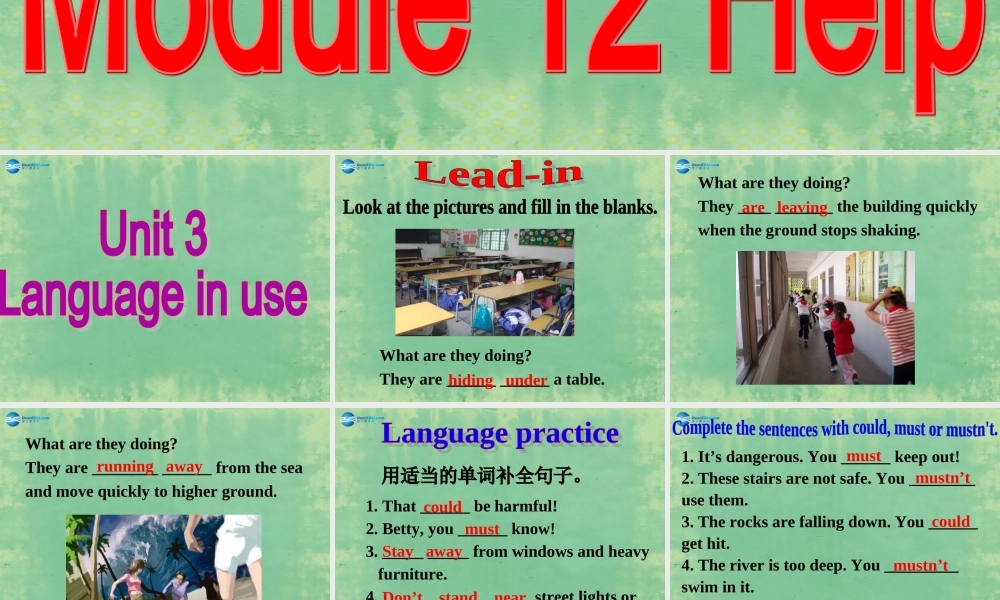 八年级英语上册 Module 12 Unit 3 Language in use课件1 .ppt