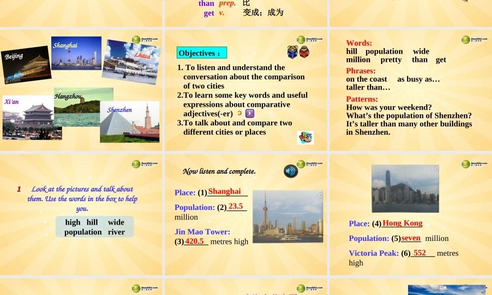 安徽省长丰县下塘实验中学八年级英语上册 Module 2 My home town and my country Unit 1 It's taller than many other buildings课件 .ppt