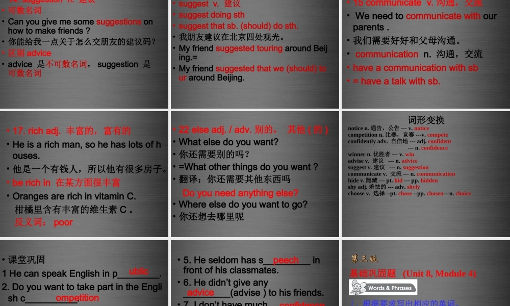 八年级英语上册 Unit 8 English week Voca课件 .ppt