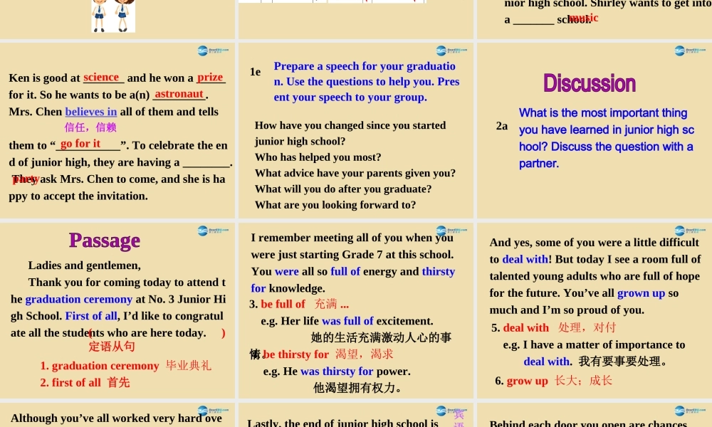 Unit 10 I remember meeting all of you in Grade 6 Section B（1a-2e）精品课件 .ppt