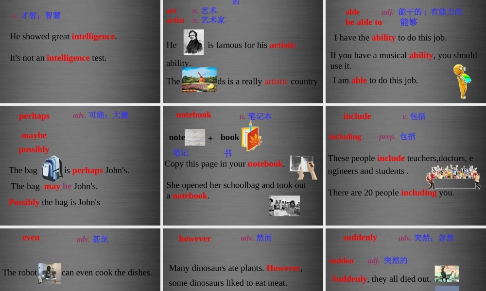 八年级英语上册 Unit 1 Encyclopaedias words课件 .ppt