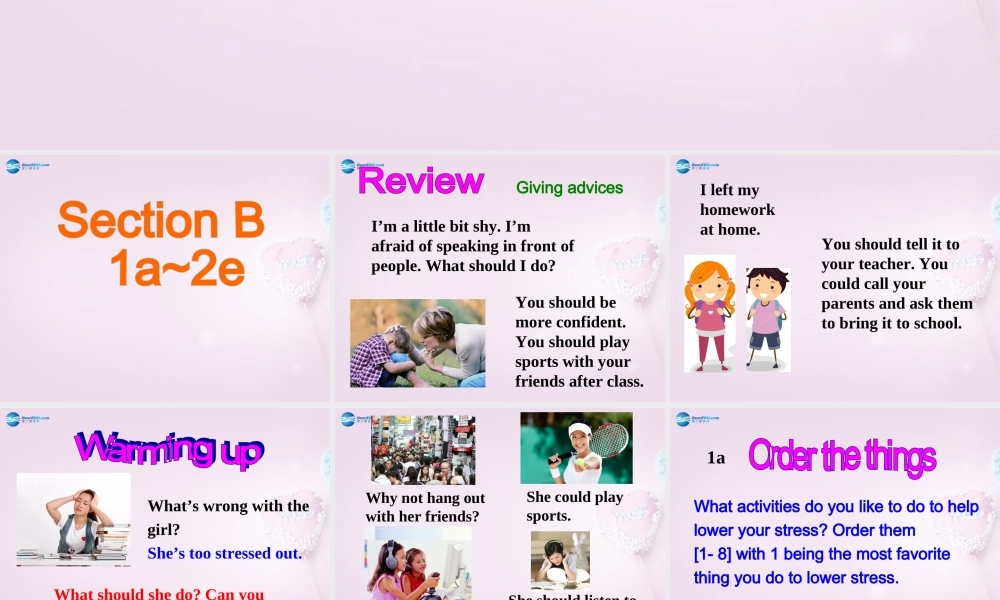 八年级英语上册 Unit 2 Why don’t you talk to your parents？SectionB（1a-2e）课件 .ppt