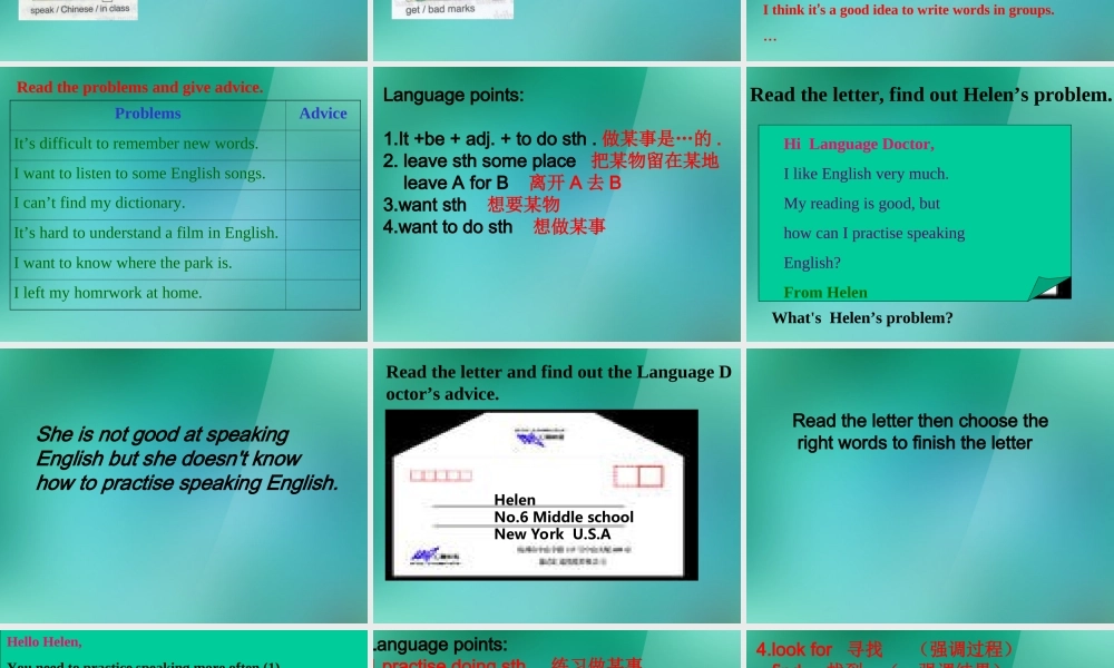 八年级英语上册 Module 1 How to learn English Unit 3 Language in use课件1.ppt