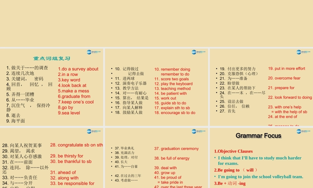 Unit 10 I remember meeting all of you in Grade 6单元复习课件 .ppt