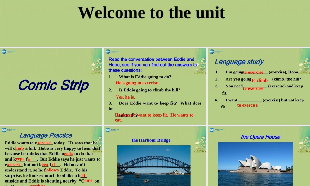 八年级英语上册 Unit 3 A day out Welcome to the unit课件.ppt