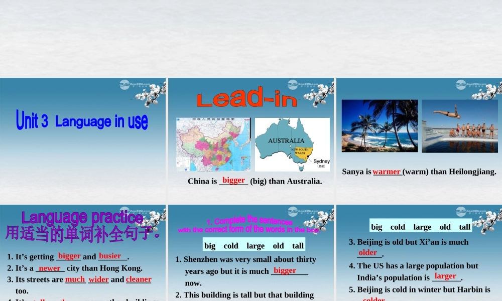 八年级英语上册 Module 2 My hometown and my country Unit 3 Language in use课件 .ppt