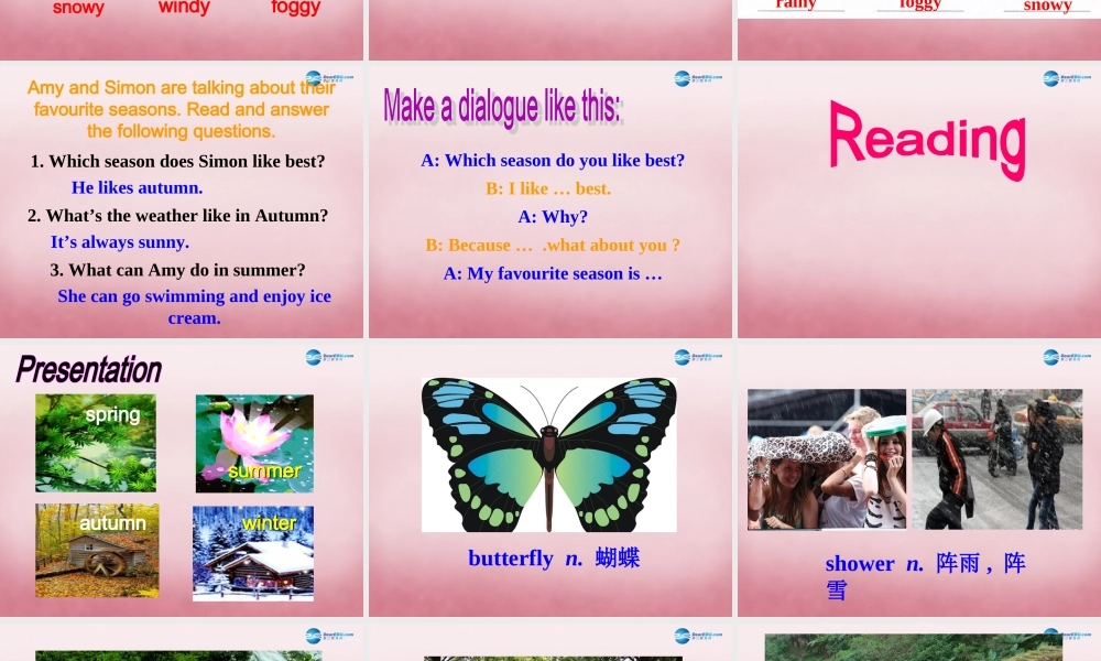 八年级英语上册 Unit 7 Seasons Reading课件.ppt