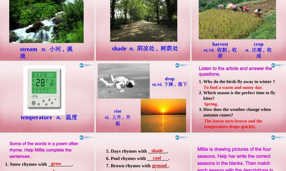 八年级英语上册 Unit 7 Seasons Reading课件.ppt