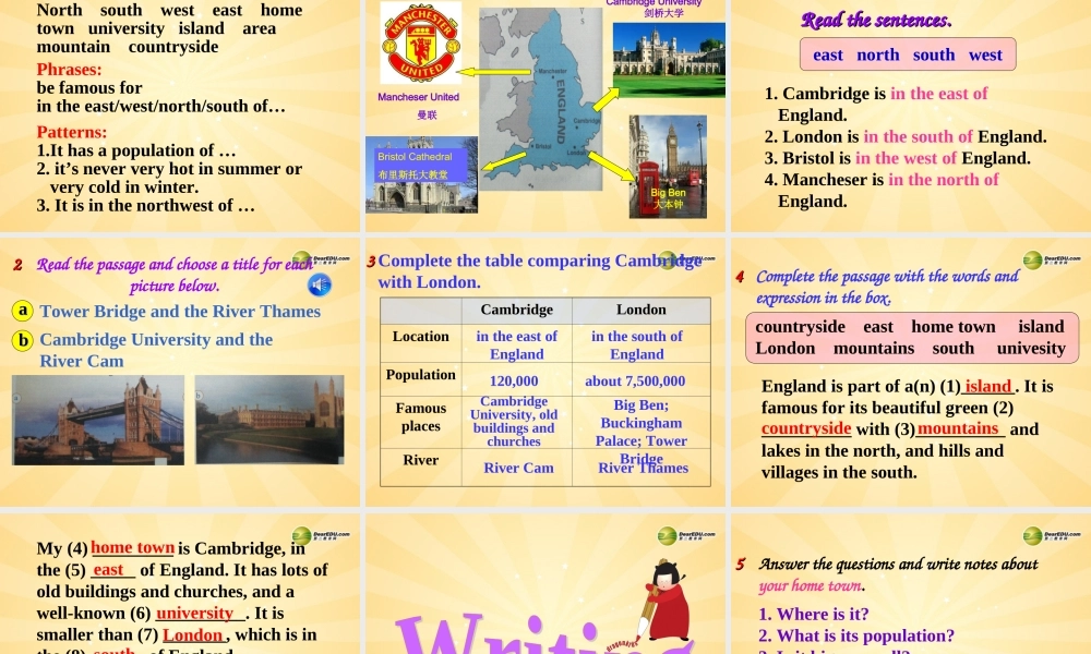 安徽省长丰县下塘实验中学八年级英语上册 Module 2 My home town and my country Unit 2 Cambridge is a beautiful city in the east of England课件 .ppt