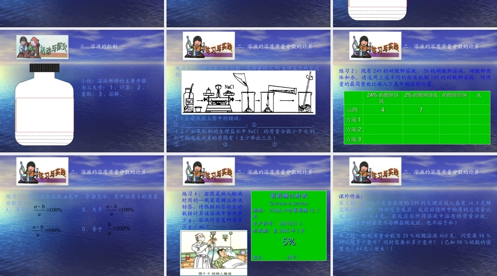 沪教初中化学九下《6第2节 溶液组成的表示》PPT课件 (11).ppt