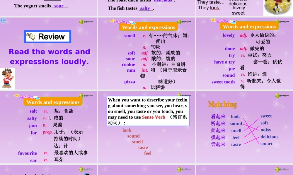 八年级英语下册 Module 1 Feelings and impressions Unit 1 It smells delicious.教学课件 .ppt