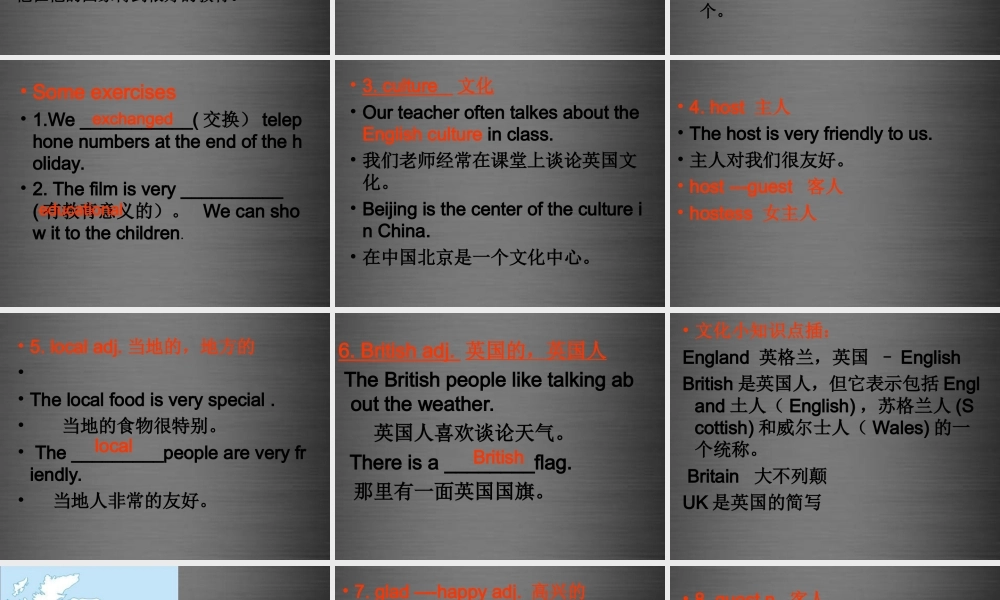 八年级英语上册 Unit 5 Educational exchanges words课件 .ppt