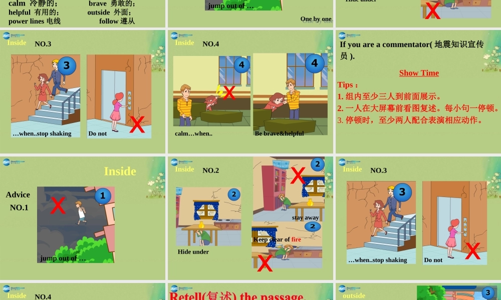 八年级英语上册 Module 12 Unit 2 Stay away from windows and heavy furniture课件 .ppt