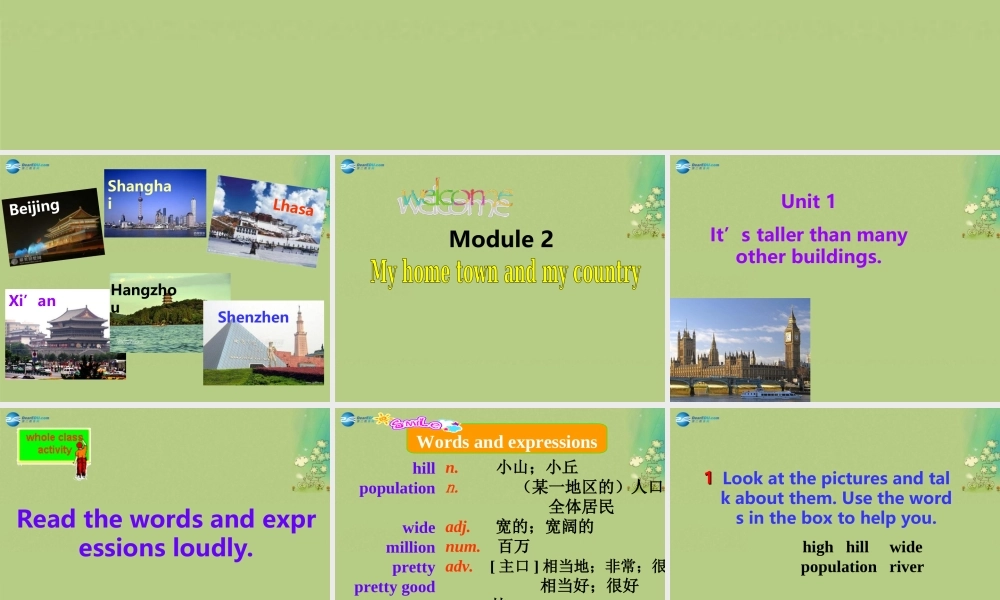 八年级英语上册 Module 2 Unit 1 Its taller than many other buildings课件 .ppt