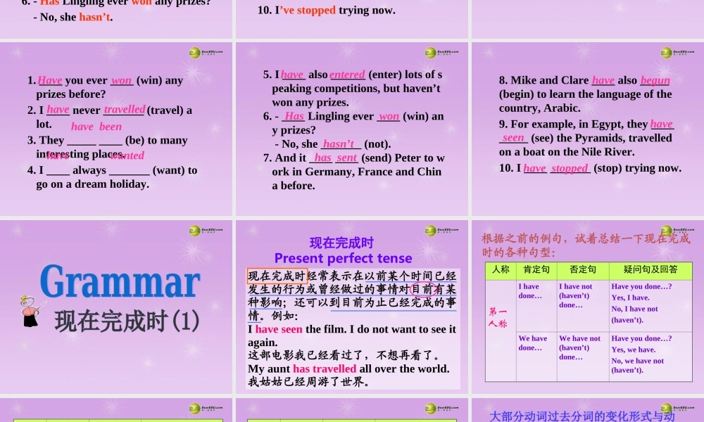 八年级英语下册 Module 2 Experiences Unit 3 Language in use教学课件 .ppt