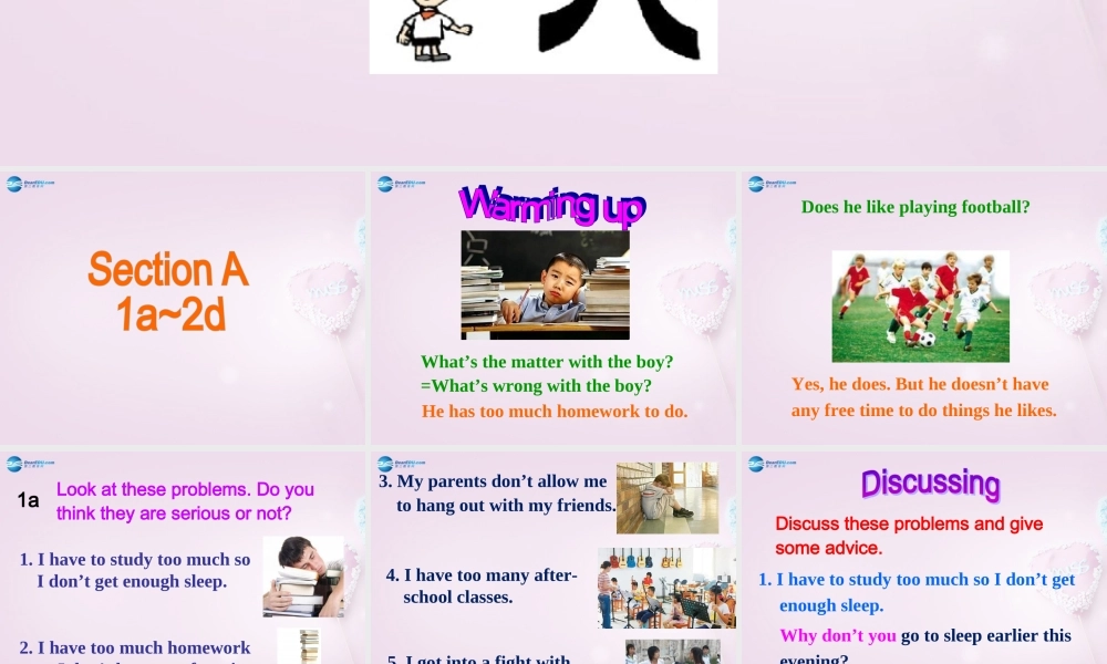 八年级英语上册 Unit 2 Why don’t you talk to your parents？SectionA 1a-2d精品课件 .ppt