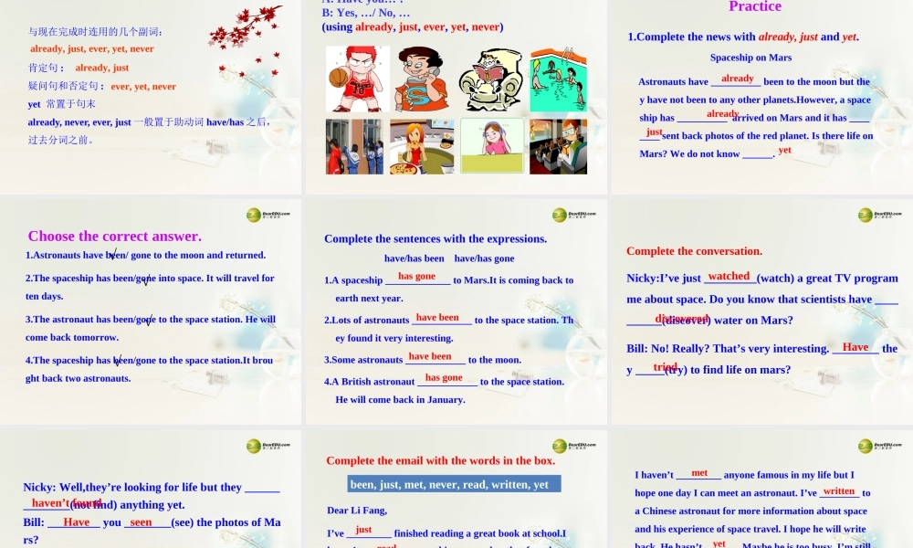 八年级英语下册 Module 3 Journey to space Unit 3 Language in use课件 .ppt