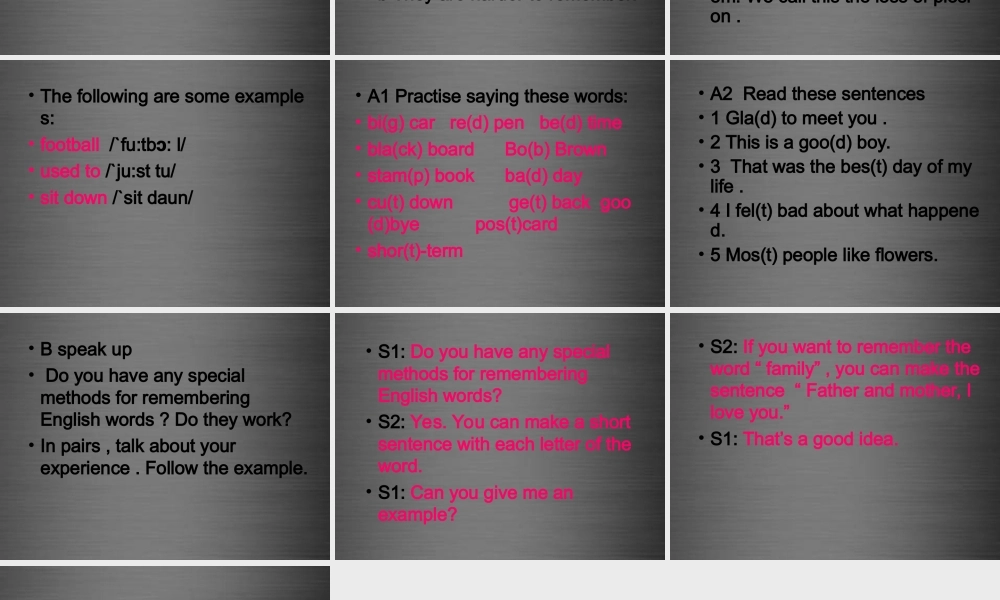 八年级英语上册 Unit 7 Memory Listening and speaking课件 .ppt