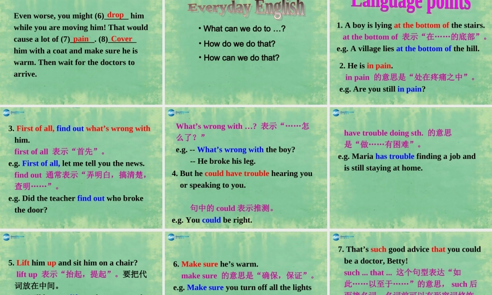 八年级英语上册 Module 12 Unit 1 What should we do before help arrives？课件1 .ppt