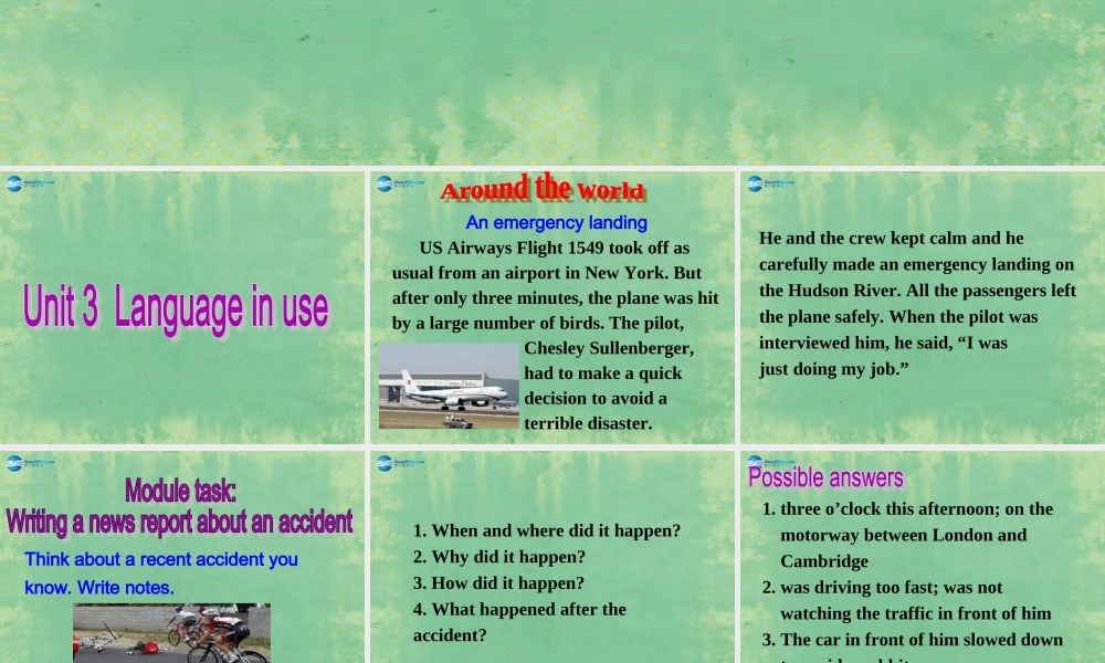 八年级英语上册 Module 8 Unit 3 Language in use课件2 .ppt