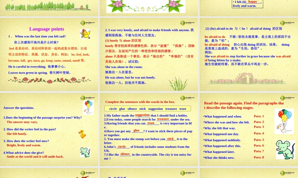 八年级英语下册 Module 9 Friendship Unit 2 I believe that the world is what you think it is课件 .ppt