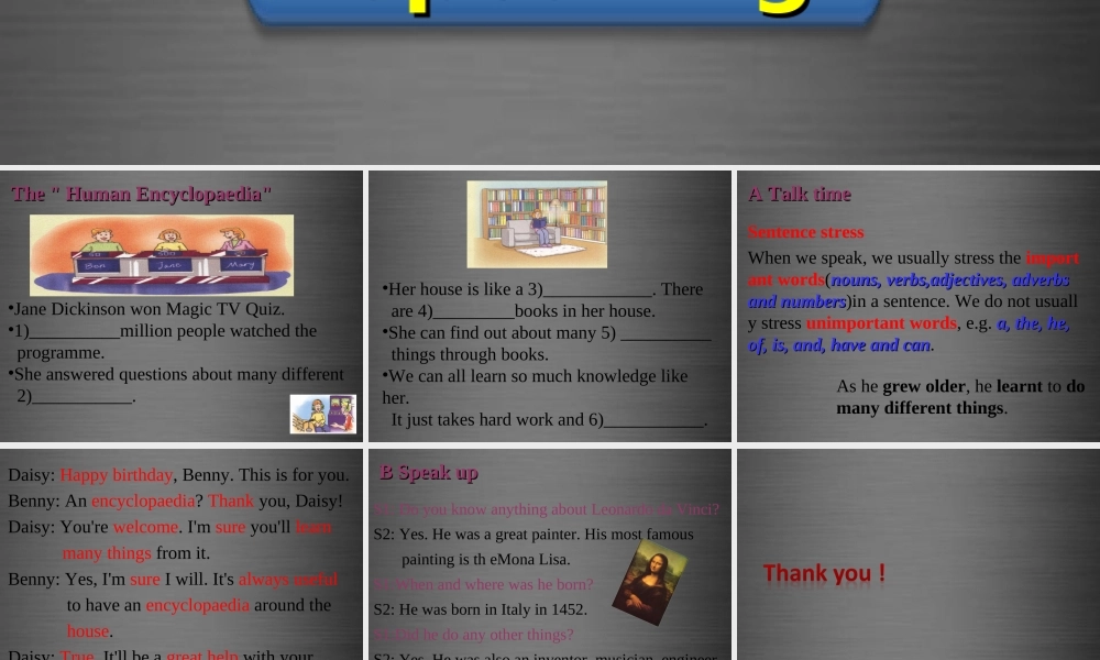 八年级英语上册 Unit 1 Encyclopaedias listening &speaking课件 .ppt