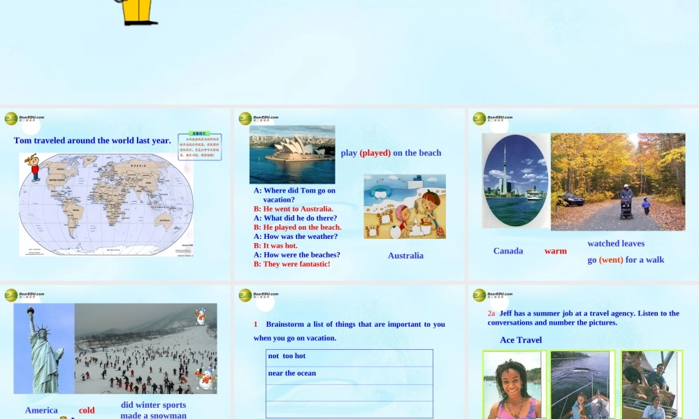 八年级英语下册 Unit 6 Where would you like to visit？Section B教学课件 鲁教版.ppt