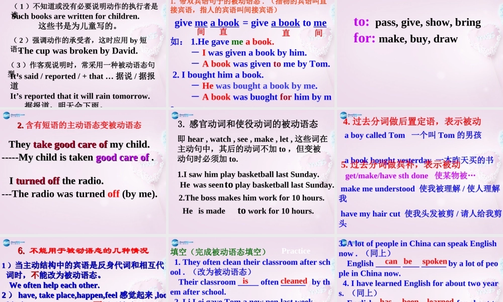 八年级英语下册 Unit 4 Teenagers should be allowed to choose their own clothes 被动语态课件 .ppt