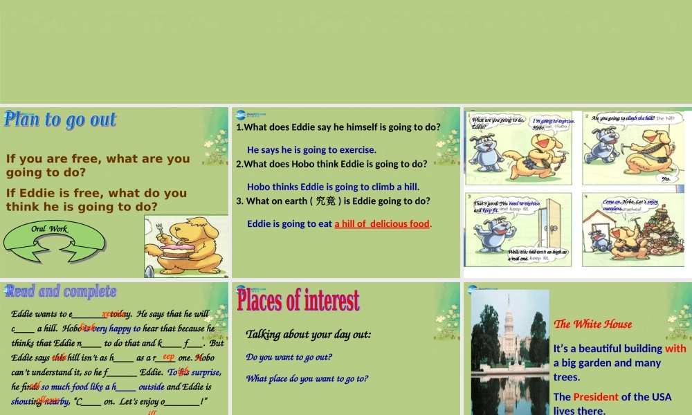 八年级英语上册 Unit 3 A day out Welcome to the unit课件（1）（新版）牛津版.ppt