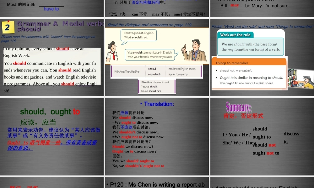 八年级英语上册 Unit 8 English week Grammar课件 .ppt