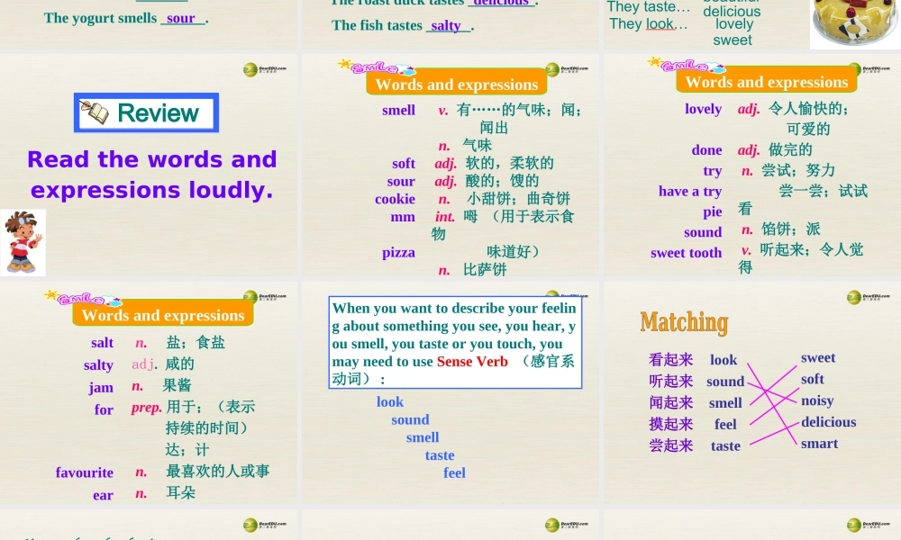 八年级英语下册 Module 1 Feelings and impressions Unit 1 It smells delicious课件2 .ppt