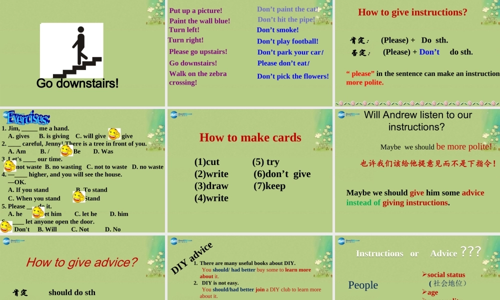 八年级英语上册 Unit 4 Do it yourself Grammar课件 (2).ppt