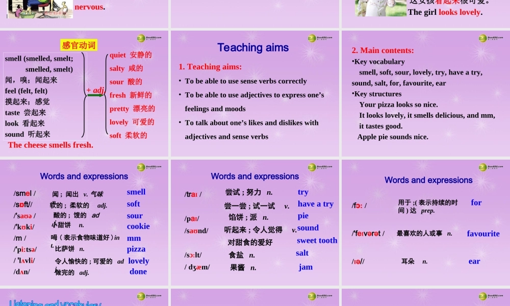 八年级英语下册 Module 1 Unit 1 It smells delicious.课件 .ppt