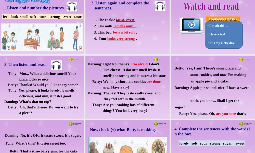 八年级英语下册 Module 1 Unit 1 It smells delicious.课件 .ppt