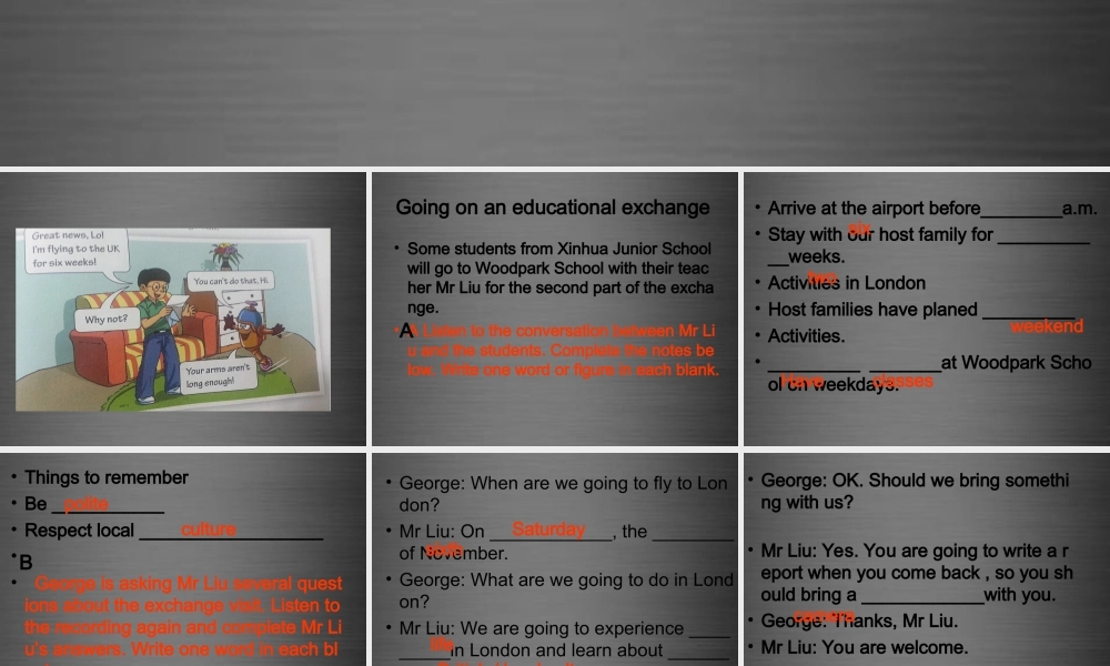 八年级英语上册 Unit 5 Educational exchanges Listening and speaking课件 .ppt