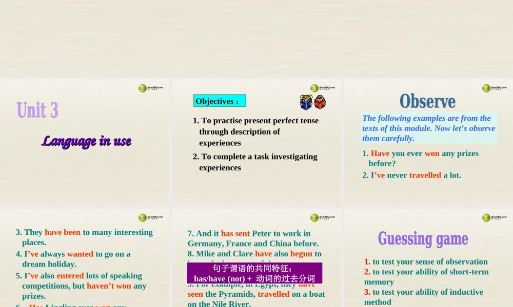 八年级英语下册 Module 2 Experiences Unit 3 Language in use课件2 .ppt