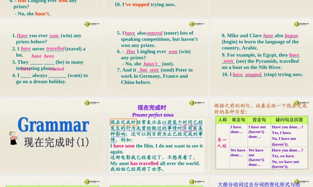 八年级英语下册 Module 2 Experiences Unit 3 Language in use课件2 .ppt