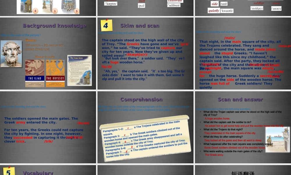 八年级英语上册 Unit 6 Ancient stories Reading 1课件 .ppt