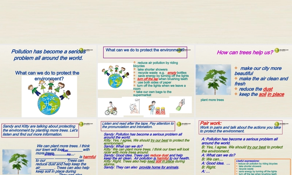 八年级英语下册 8B unit8 A green world Integrated skills课件 .ppt