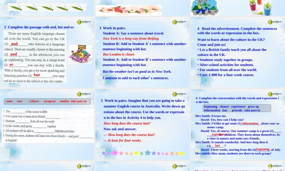 八年级英语下册 Module 7 Summer in Los Angeles Unit 3 Language in use课件 .ppt