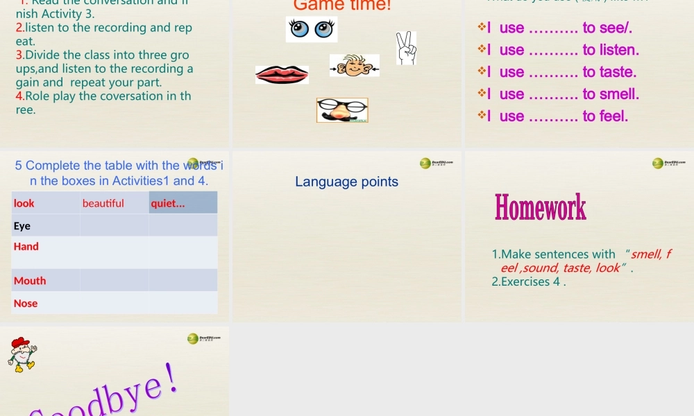八年级英语下册 Module 1 Feelings and impressions Unit 1 It smells delicious课件5 .ppt