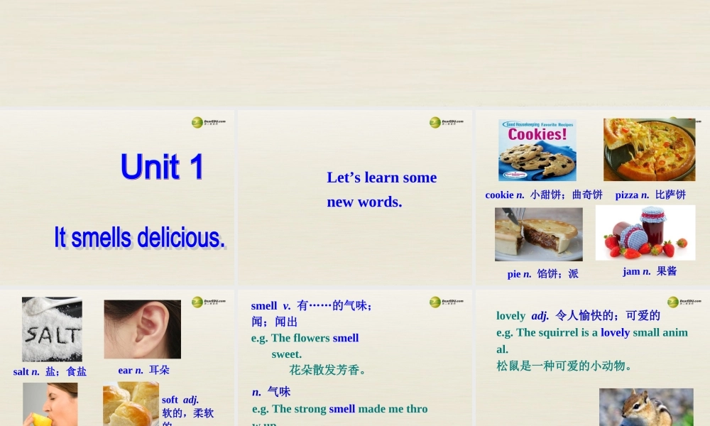 八年级英语下册 Module 1 Feelings and impressions Unit 1 It smells delicious课件3 .ppt