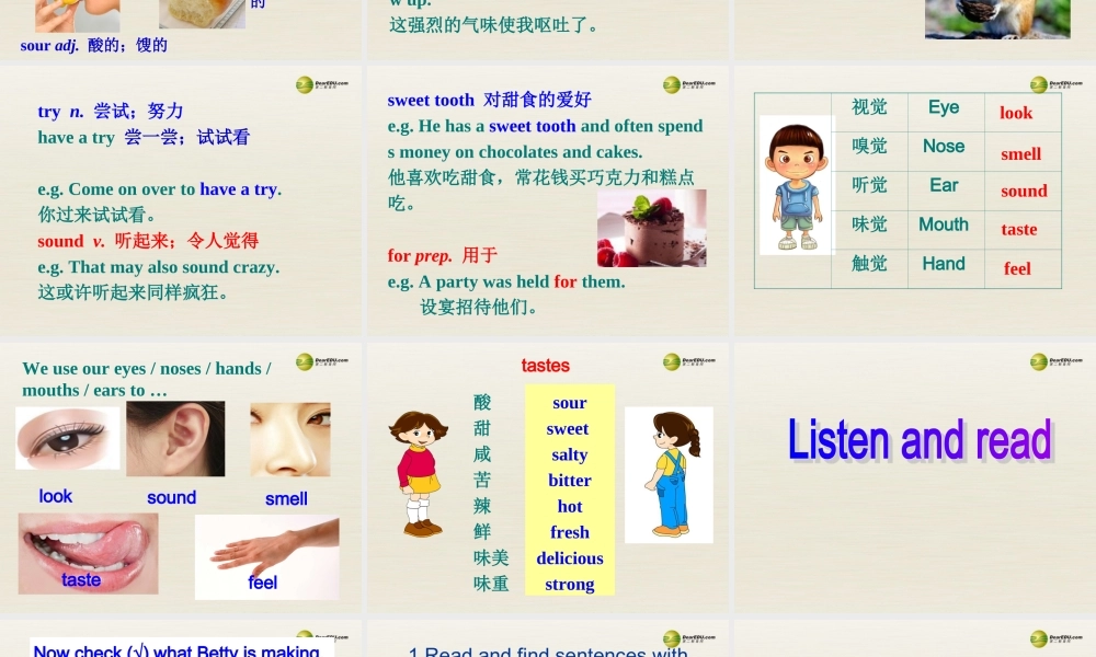 八年级英语下册 Module 1 Feelings and impressions Unit 1 It smells delicious课件3 .ppt