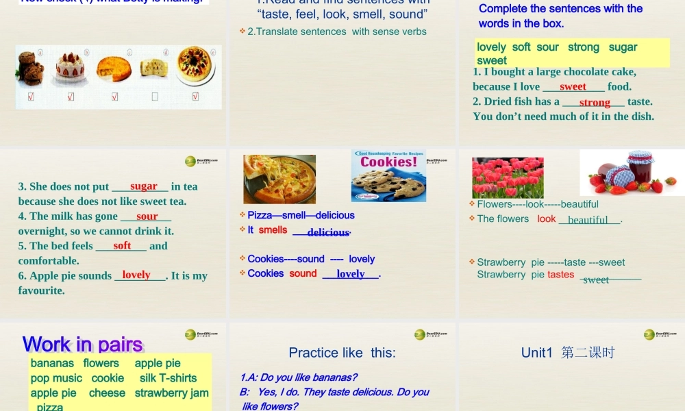 八年级英语下册 Module 1 Feelings and impressions Unit 1 It smells delicious课件3 .ppt