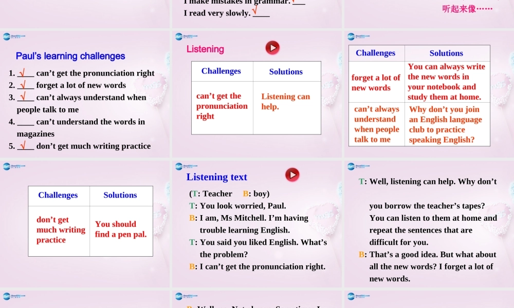 八年级英语下册 Unit 2 How do you study for a test？Period 4课件 .ppt